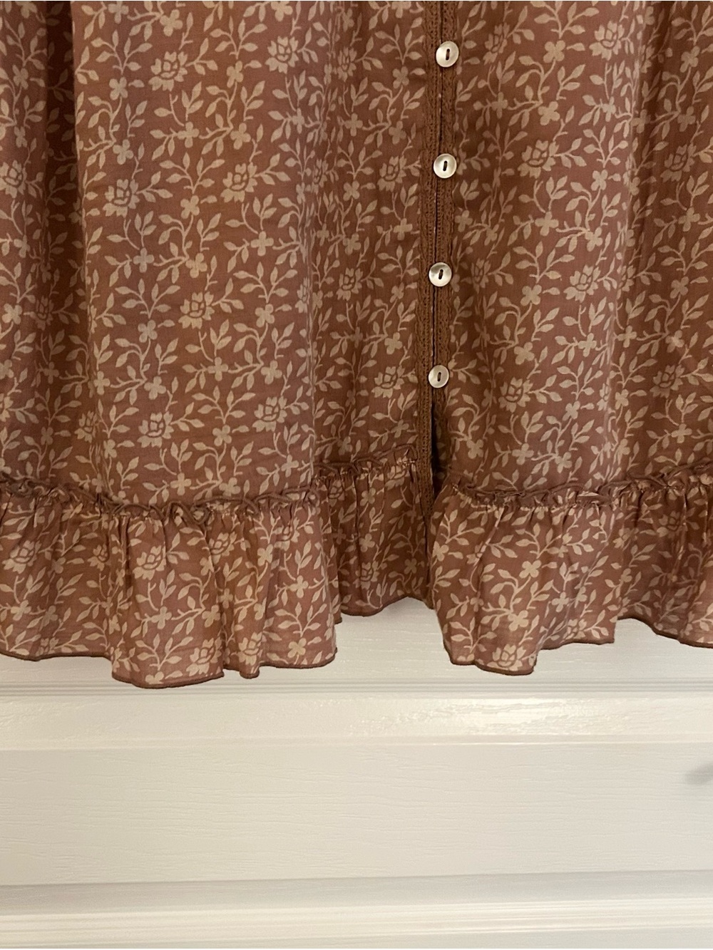 April Cornell Brown Floral Button-Front Women's Tunic - Picture 7 of 9